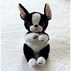 Ty Beanie Bellies Tink Black White Dog Plush Stuffed Animal Boston Terrier 6in